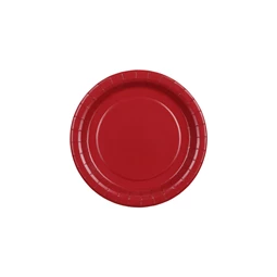 Papírtányér sötétpiros 18 cm S/6