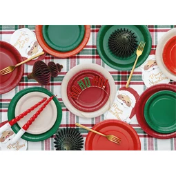 Papírtányérok 23 cm piros S/6