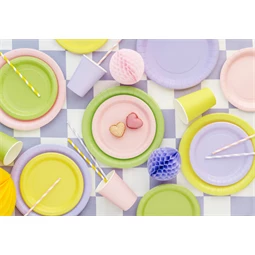 Papírtányérok 23 cm világoszöld S/6