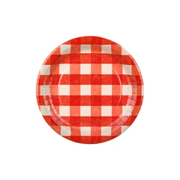 Papírtányérok kockás, vegyes, 27 cm S/6