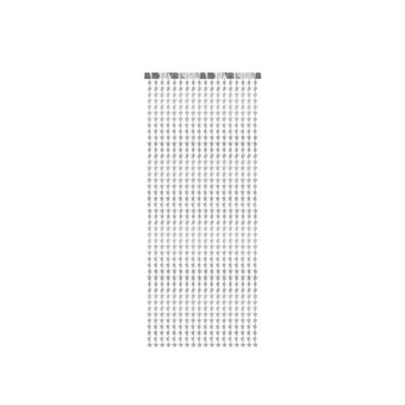 Party függöny csillag műanyag 100x245 cm ezüst