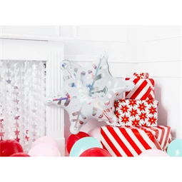 Party függöny csillag műanyag 100x245 cm ezüst