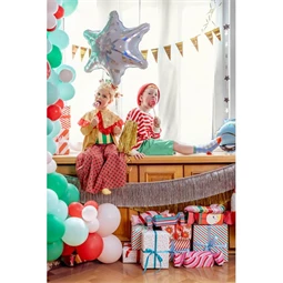 Party függöny csillag műanyag 100x245 cm ezüst