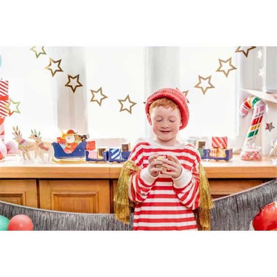 Party függöny csillag műanyag 100x245 cm ezüst