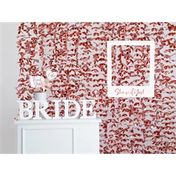 Party függöny virágokkal rózsaarany 100x210 cm