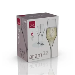 Pezsgős pohár ARAM 220 ml 6,6x24,2 cm S/6