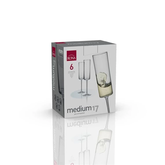 Pezsgős pohár MEDIUM 170 ml 6x23 cm S/6