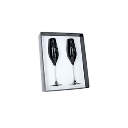 Pezsgős pohár virág mintával, Swarovski kristállyal 210 ml 26,3x6,6 cm S/2