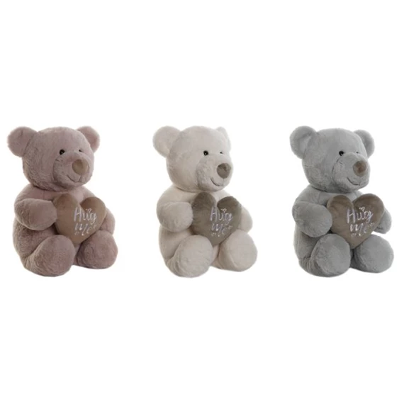 Plüss maci szívvel 25x30x37 cm 3 féle