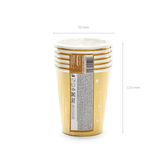 Papírpohár boldog új évet arany 220 ml S/6