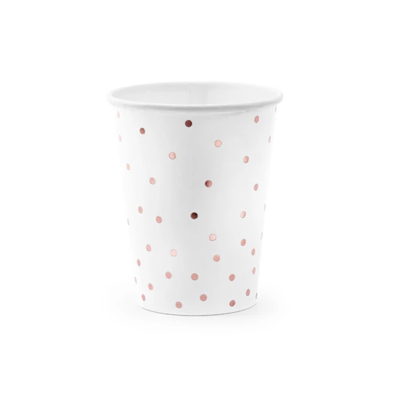 Papírpohár pöttyös fehér 260 ml S/6