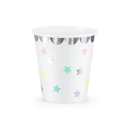 Papírpohár unikornis - csillagok, 180 ml S/6