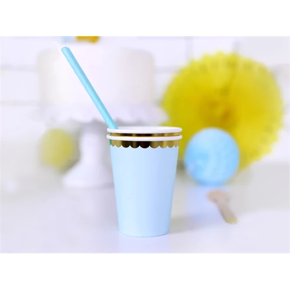 Papírpohár világoskék 220 ml S/6