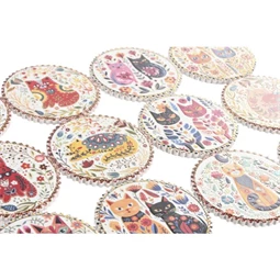 Poháralátét cica 10,8x10,8x0,7 cm 12 féle