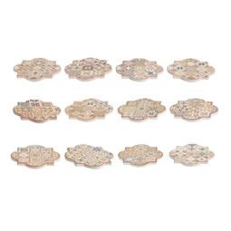 Poháralátét csempe mintás 10,8x10,8x0,7 cm 12 féle