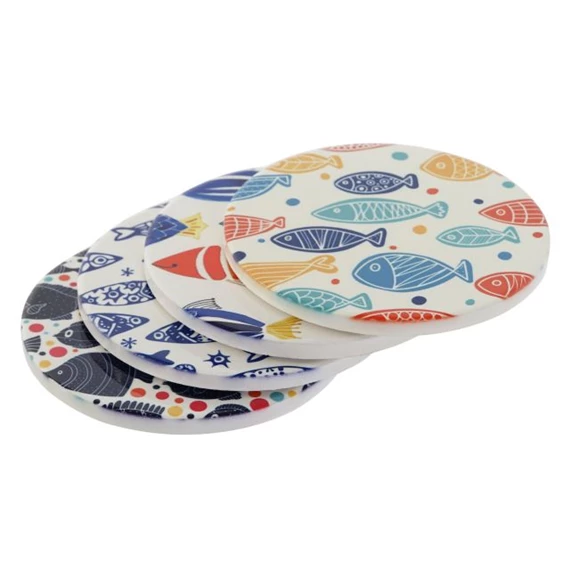 Poháralátét, halak 11x11x0,7 cm 12 féle