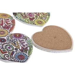 Poháralátét szív 11x11x0,5 cm 6 féle