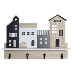 Polc falra akasztóval 39x9x27 cm