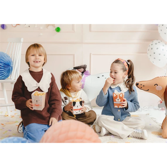 Dobozok popcornhoz kutyás 8,7x8,7 cm mix S/6