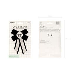 Rozetta 50. születésnapra 11x17 cm krém-fekete