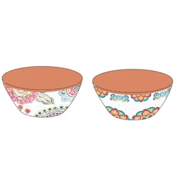 Salátás tál Mandala mintás 25x25x12 cm 2 féle