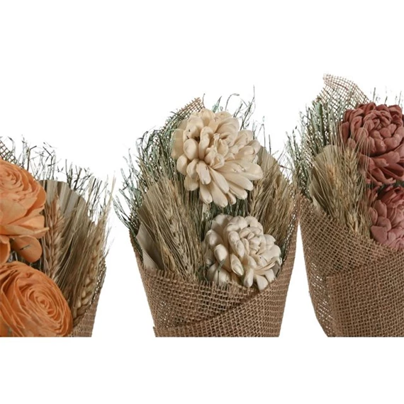 Selyem szárazvirág csokor 20x8x35 cm 3 féle