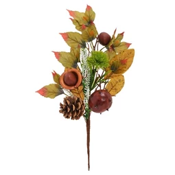 Selyemvirág ág gesztenyével, tobozzal 36 cm