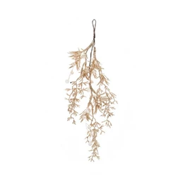 Selyemvirág ág kristállyal, glitteres, akasztós 38 cm