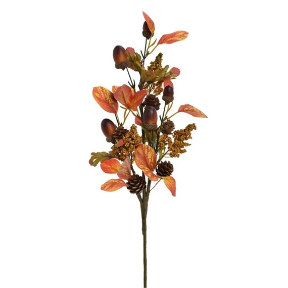 Selyemvirág ág makkal, tobozzal 46 cm
