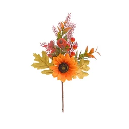 Selyemvirág ág napraforgóval, tökkel betűzős 35 cm