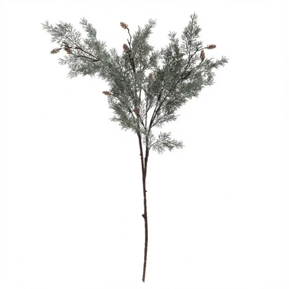 Selyemvirág ág thuja, tobozzal, deres 80 cm