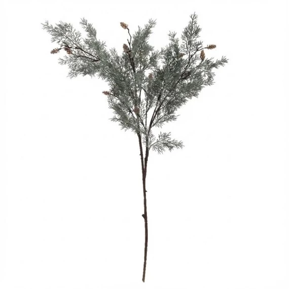 Selyemvirág ág thuja, tobozzal, deres 80 cm