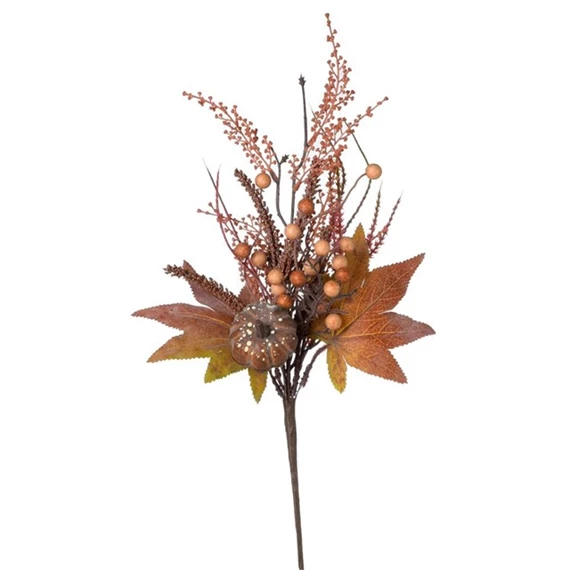 Selyemvirág ág tökkel, bogyókkal, betűzős 43 cm