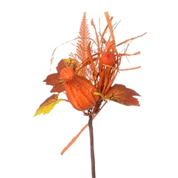 Selyemvirág ág tökkel, bogyóval betűzős 16 cm