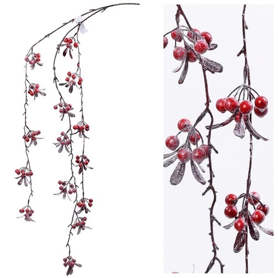 Selyemvirág bogyós ág deres, csüngő 110 cm