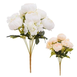 Selyemvirág csokor bazsarózsa, hortenzia 45 cm 2féle