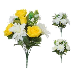 Selyemvirág dália csokor rózsával 56 cm 3 féle