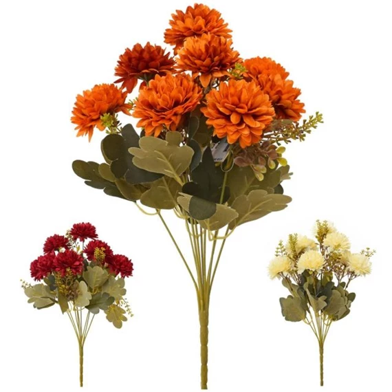 Selyemvirág csokor krizantém 38 cm 3féle