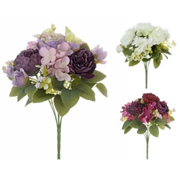 Selyemvirág csokor peonia, hortenzia 30 cm 3féle