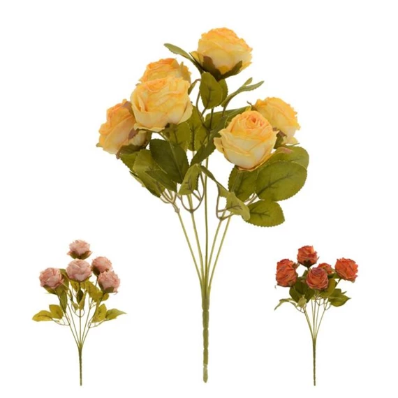 Selyemvirág csokor rózsa 28 cm 3féle