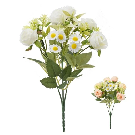 Selyemvirág csokor rózsa 29 cm 2féle