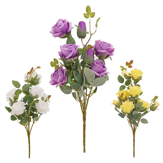 Selyemvirág csokor rózsa 56 cm 3féle