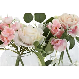 Selyemvirág csokor vázában 24x20x23 cm 2 féle