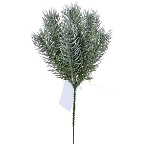 Selyemvirág fenyőág, glitteres, betűzős 26 cm