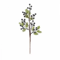 Selyemvirág levéllel, bogyóval, glitteres, deres, betűzős 43 cm