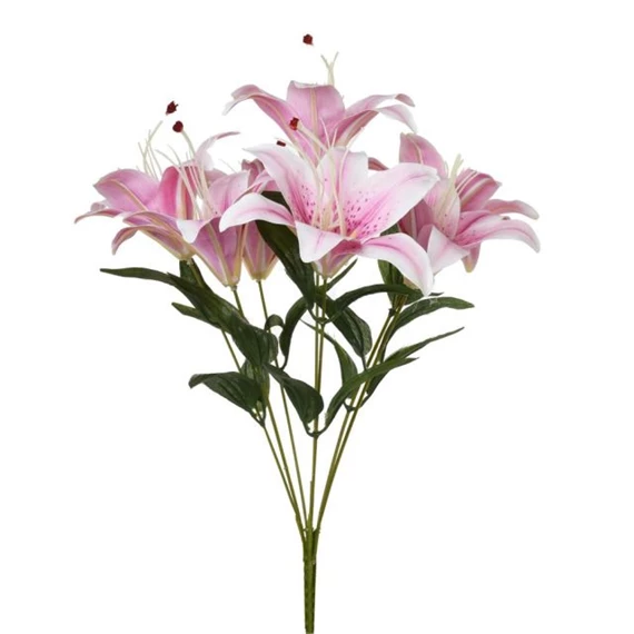 Selyemvirág liliom csokor 45 cm