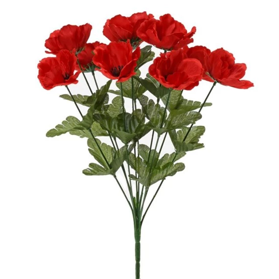Selyemvirág pipacs csokor 41 cm