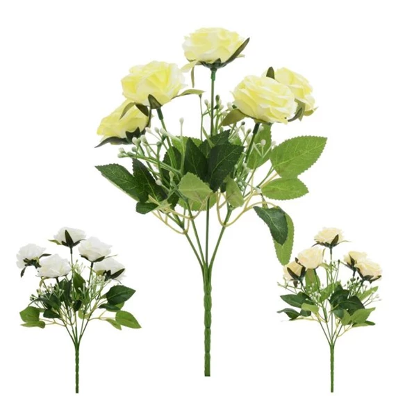 Selyemvirág rózsacsokor 26 cm 3féle