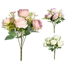 Selyemvirág rózsacsokor 30 cm