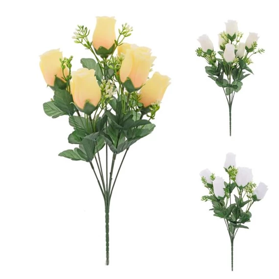 Selyemvirág rózsacsokor 37 cm 3 féle